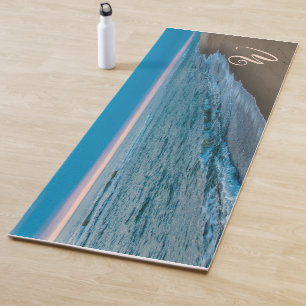 Ocean Beach Scenes Monogram Initial Yoga Mat