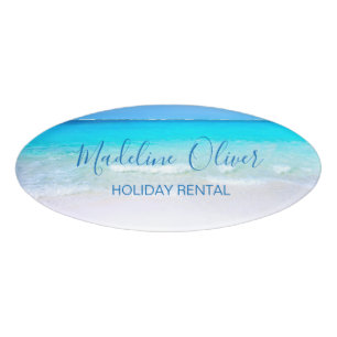 Ocean Beach Sea Holiday Rental Blue Modern Badge