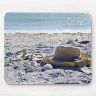 Ocean, beach, sea shells mouse mat
