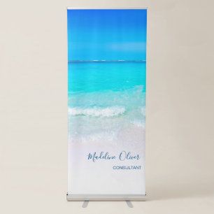 Ocean Beach Sea Travel Aqua Blue Stylish Retractable Banner