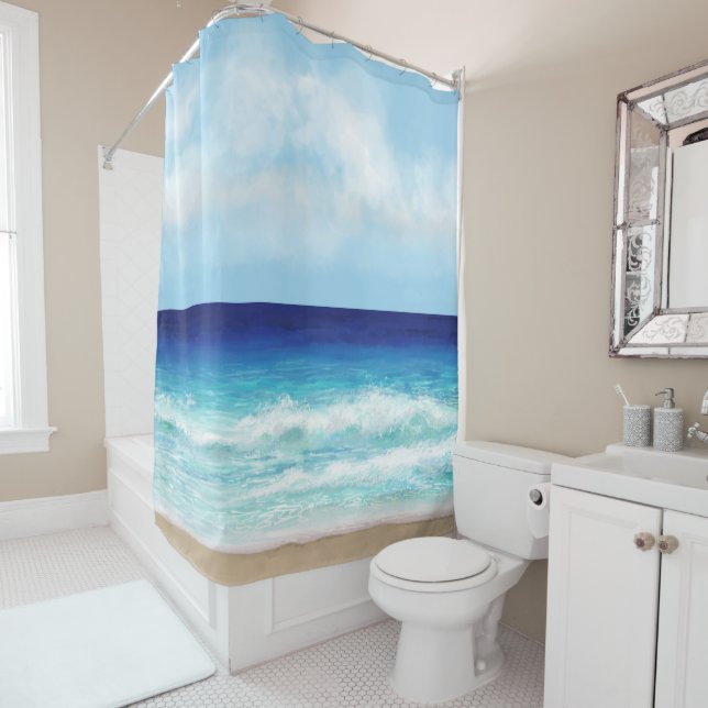 Ocean Beach Sea view 275 Shower Curtain (In Situ)