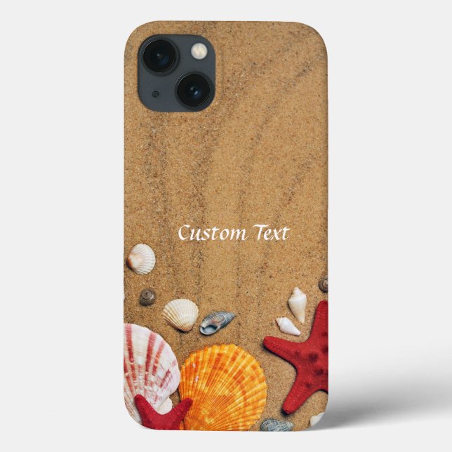 Ocean Beach Seashells Red Starfish Personalised Case-Mate iPhone Case (Back)