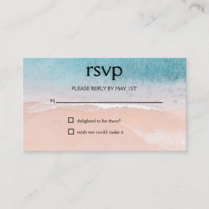 Ocean Beach Seaside Destination Wedding RSVP Enclosure Card