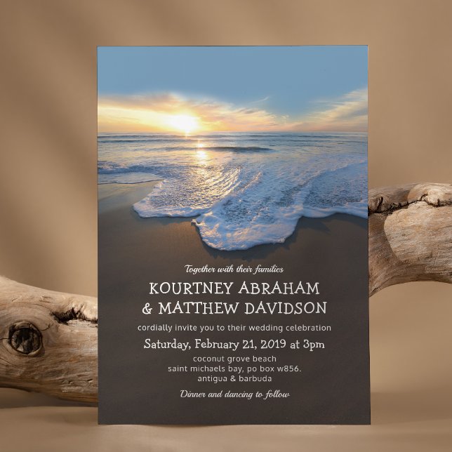 Ocean Beach Seaside Summer Wedding Invitation (Creator Uploaded)