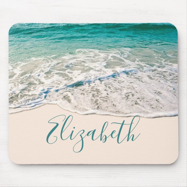 Ocean Beach Shore to Add Your Name Mouse Mat (Front)