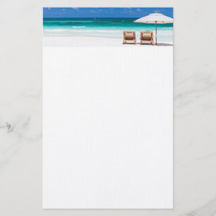 Ocean beach stationery