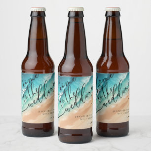 Ocean Beach Summer Party Sea Wedding Beer Bottle Label
