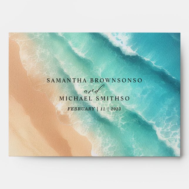 Ocean Beach Summer Party Wedding Mailing Envelope (Front)