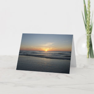 Ocean beach sunrise colour photo greeting card
