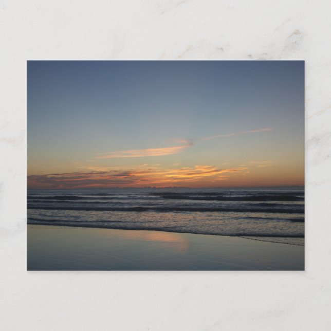 Ocean beach sunrise colour photo postcard (Front)