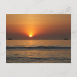 Ocean beach sunrise colour photo postcard