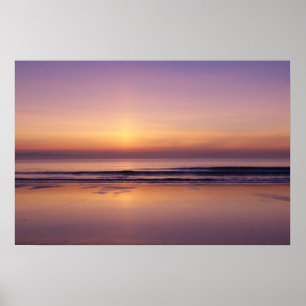Ocean beach sunrise colour photo poster print
