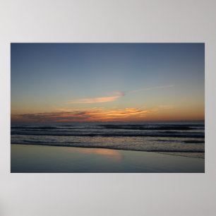 Ocean beach sunrise colour photo poster print