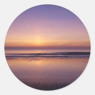 Ocean beach sunrise colour photo stickers