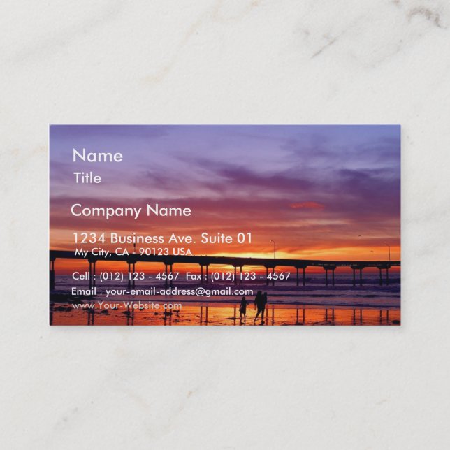 Ocean Beach Sunset Business Card (Front)