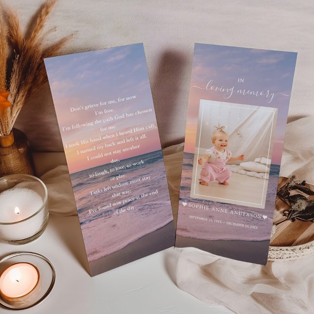 Ocean Beach Sunset Girl Photo Funeral Prayer (Creator Uploaded)