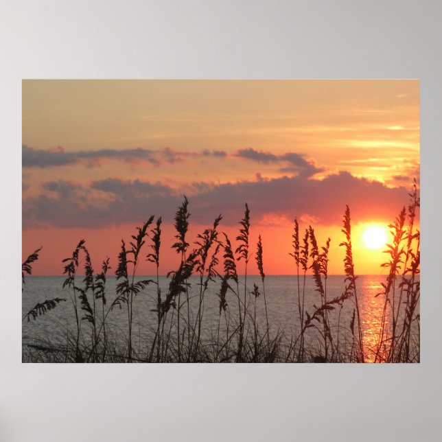 Ocean Beach Sunset Photo Nature Wall Poster (Front)