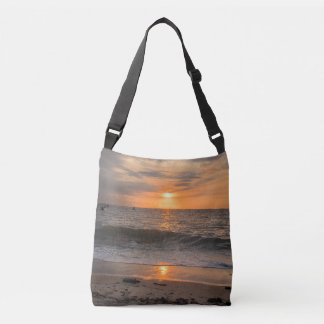 "Ocean Beach Sunset Scenery Crossbody Bag | Coasta