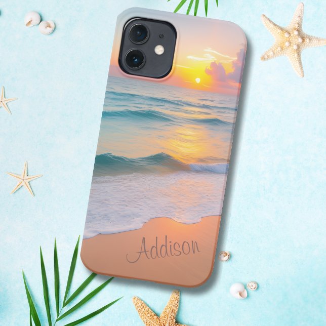 Ocean Beach Sunset Vibes Personalised iPhone Case (Creator Uploaded)