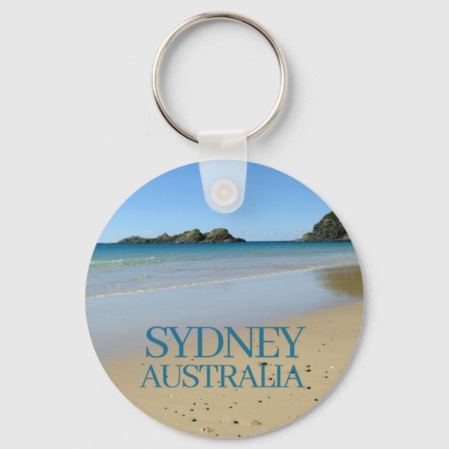 Ocean Beach Sydney Australia Key Ring (Front)