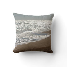 Ocean Beach Themed Throw Pillow