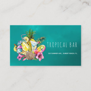 Ocean beach tropical business cards