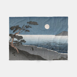 Ocean Beach View of Japanese Sun Rise Fleece Blanket