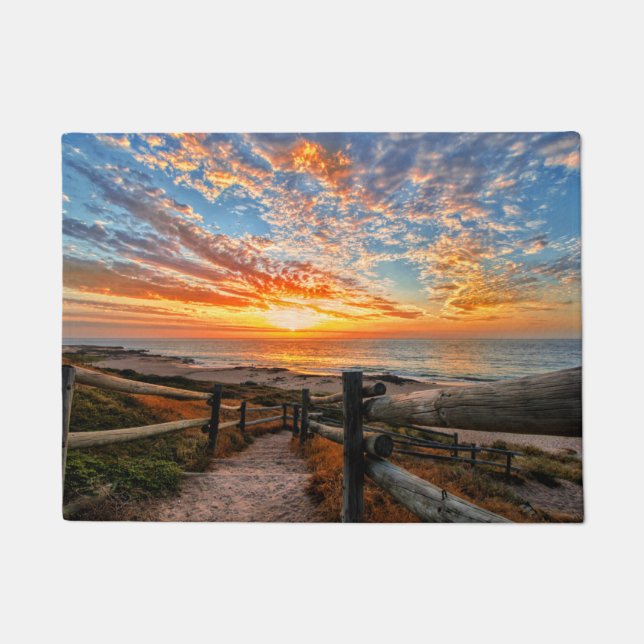 Ocean Beach View Tropical Sunset Paradise Dream Doormat (Front)