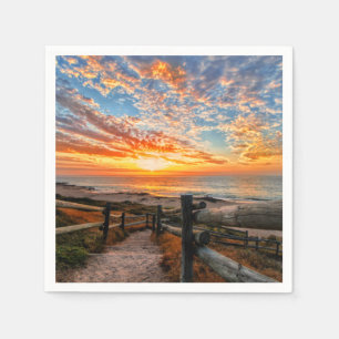 Ocean Beach View Tropical Sunset Paradise Dream Napkin