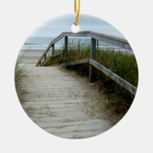 Ocean Beach Walkway Ceramic Tree Decoration
