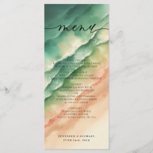 Ocean Beach Watercolor Elegant Calligraph Menu