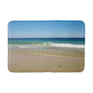 Ocean beach waves bath mat