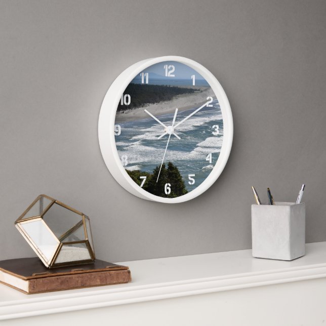Ocean Beach Waves Coastline Seascape Clock (Office)