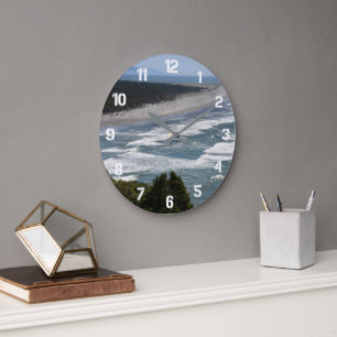 Ocean Beach Waves Coastline Seascape Large Clock