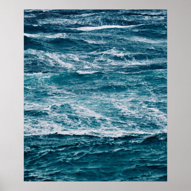 Ocean Beach Waves Nature Photo Poster (Front)