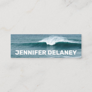 Ocean Beach Waves Sea Blue Teal Photo Travel Mini Business Card
