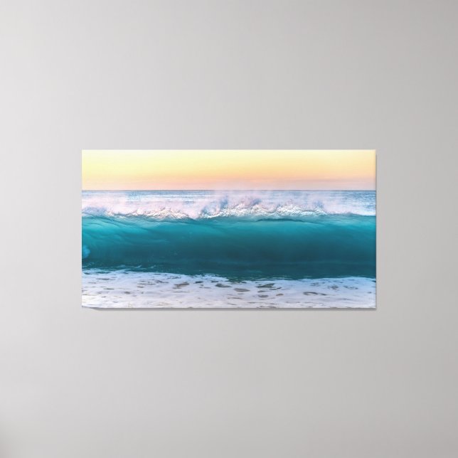 Ocean Beach Waves Sunset Canvas Print (Front)