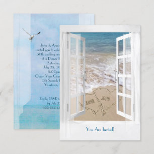 Ocean Beach Wedding Anniversary dinner party Invitation