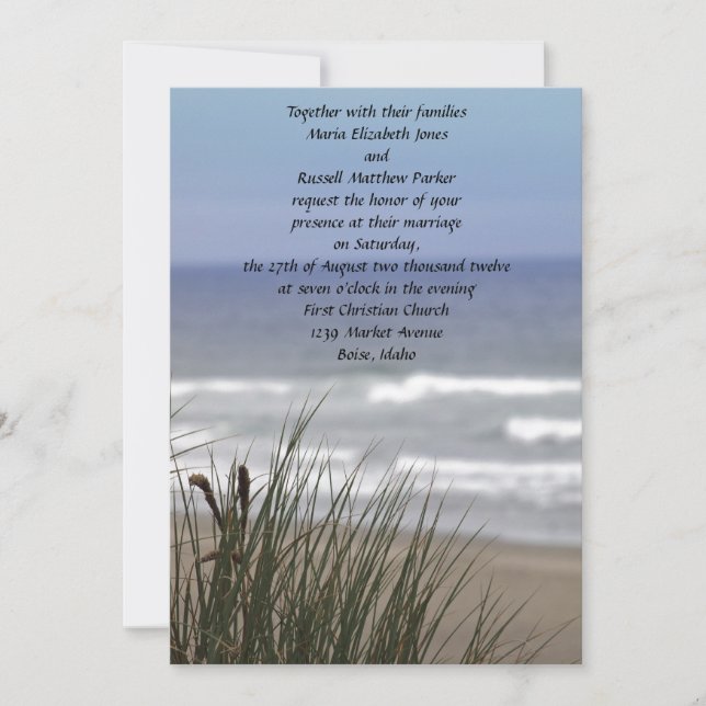 Ocean Beach Wedding Invitations (Front)