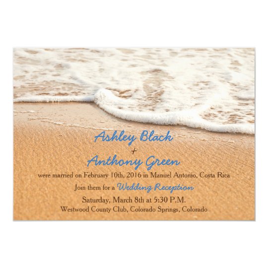 Ocean Beach Wedding Reception Only Card