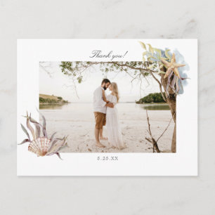 Ocean Beach Wedding Thank you Photo Card Postcard