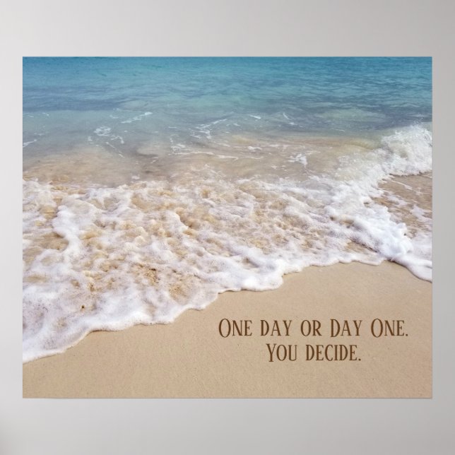 ocean beach with inspirational quote poster (Front)