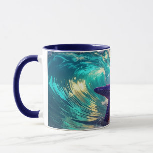 Ocean Beach With Violet Starfish Mug