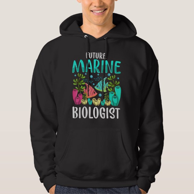 Ocean Biology Kids Children Future Marine Biologis Hoodie (Front)