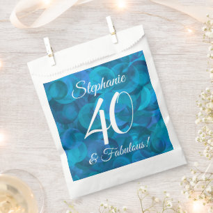 Ocean Blue 40 and Fabulous Birthday Party Favour Bags