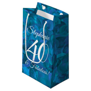 Ocean Blue 40 and Fabulous Birthday Party Small Gift Bag