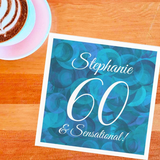Ocean Blue 60 and Sensational Birthday Party Napkin (Creator Uploaded)