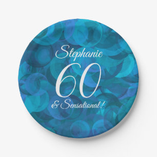Ocean Blue 60 and Sensational Birthday Party Paper Plate