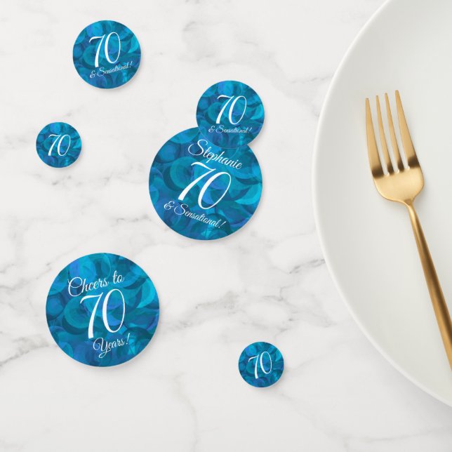 Ocean Blue 70 and Sensational Birthday Party Confetti (Group)