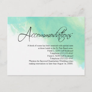 Ocean Blue Abstract Watercolor Calligraphy Postcard
